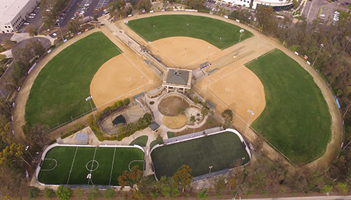 Aerial view of Poway sports complex